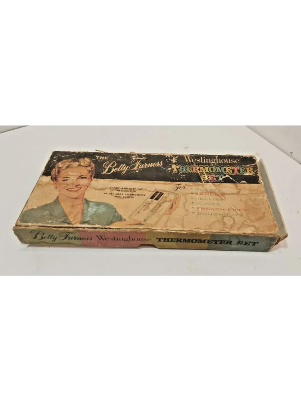 Vintage 1950's Westinghouse Betty Furnes Thermometer Set With Original Box